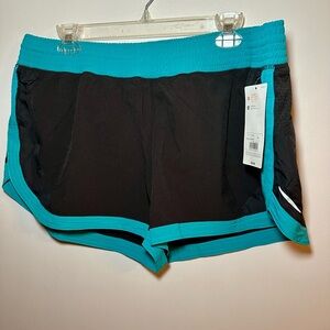 NWT Champion black with turquoise athletic shorts Size XL